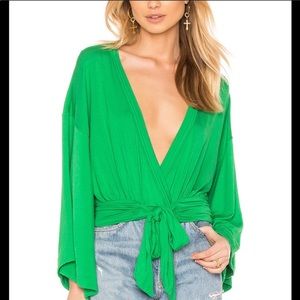 Free People That’s a Wrap Kelly Green Top